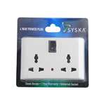 Syska 4 Way Power Plug Adapter (White) Pack of 2